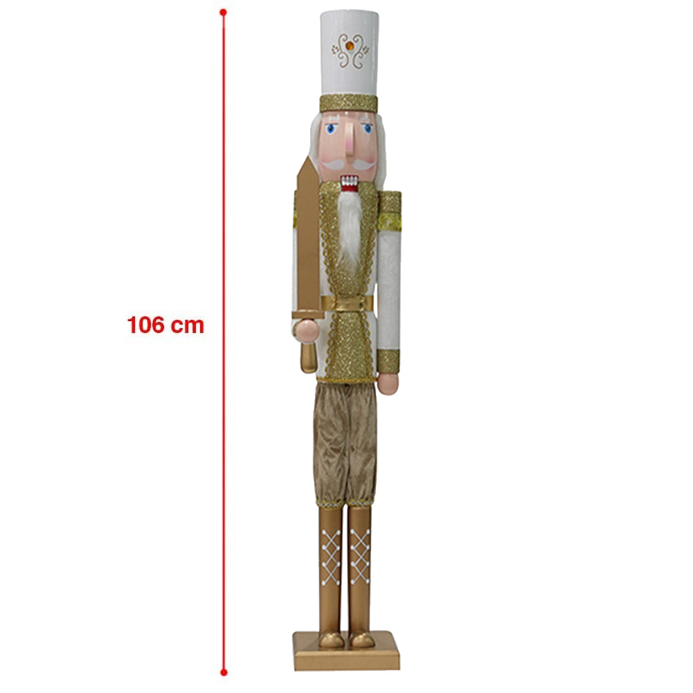 Js Soldato Schiaccianoci Natalizio 50 Cm - Decorazione In Stoffa E Plastica - Tradizionale