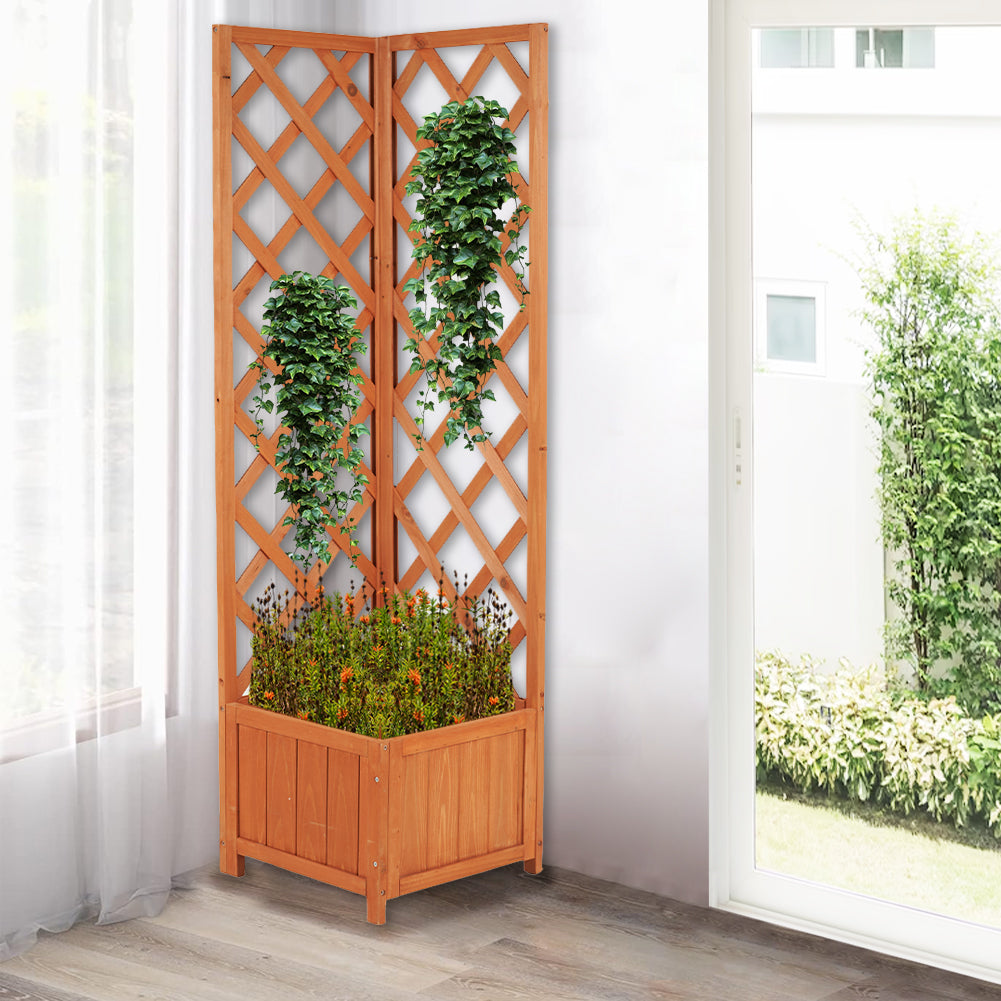 Supporto Per Piante In Legno Stile Moderno | Rattan | Confezione Da 2 O 4 Pezzi | Verticale | Per Interni Ed Esterni