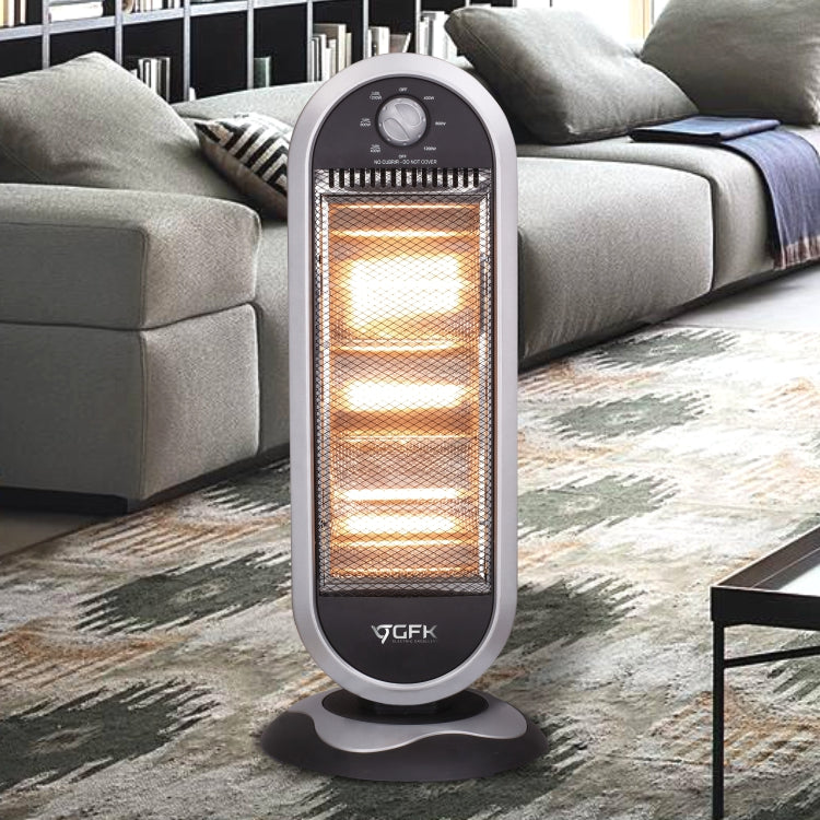 Stufa alogena 1200 W, 3 barre, maniglia di trasporto, silenziosa, oscillazione 70 Stufa alogena 1200 W, 3 barre, maniglia di trasporto, silenziosa, oscillazione 70