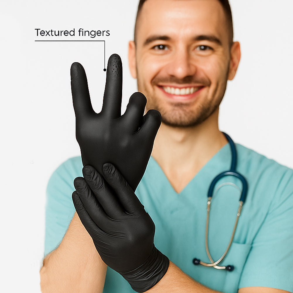 GUANTI MONOUSO NITRILE SENZA POLVERE PROTECTO TG M 100 PZ - Foto 5