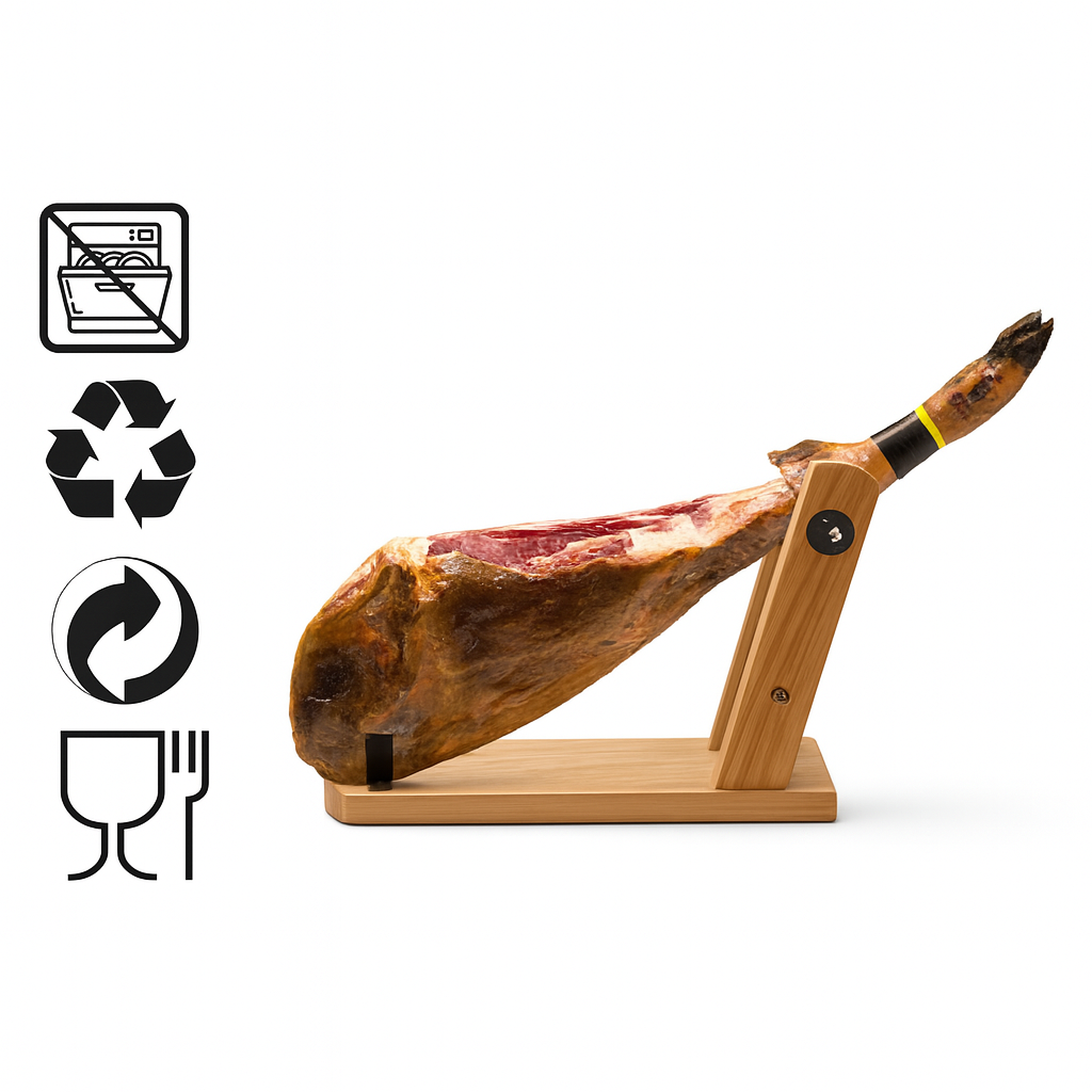 Porta Prosciutto In Legno Space Home - Per Jamon Serrano, Iberico E Prosciutto Italiano, Regolabile - Foto 12