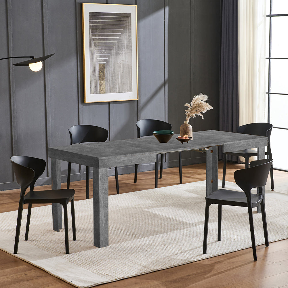 Tavolo da Pranzo Allungabile Fino Posti 120-200cm Cemento Cucina Est
