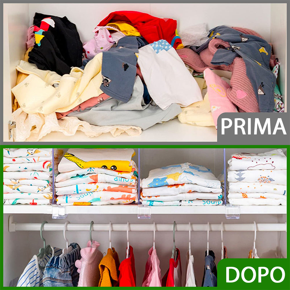 Divisori Mensole Acrilico Trasparente - 12 Pezzi Organizer Per Armadi - Foto 4