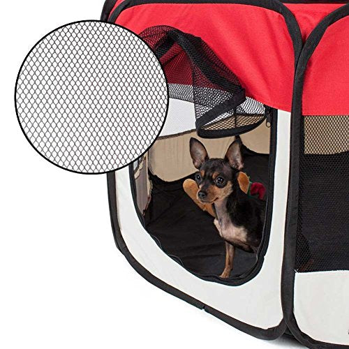 Box Recinto Pieghevole Per Cani E Cuccioli - Tenda POP-UP 125x125x64 Cm, Blu, Per Interni Ed Esterni, Con Borsa - Foto 10
