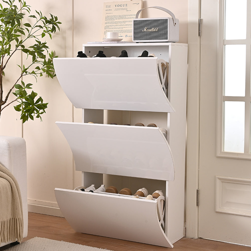 Scarpiera Vida Designs Con 2 Cassetti - Mobile Ingresso In Legno Noce/Bianco - Foto 6