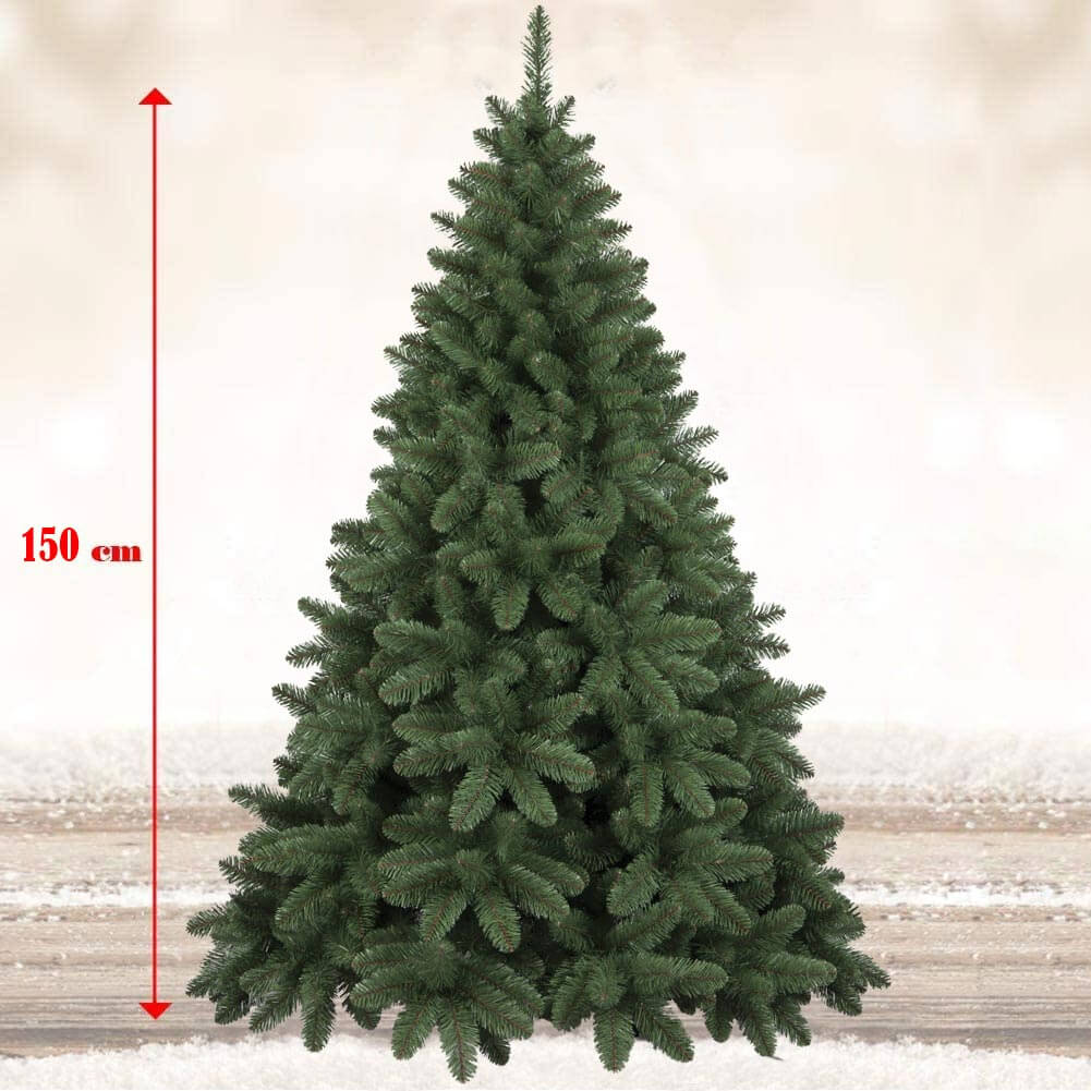 Albero Di Natale 150cm Piccadilly Super Folto 347 Rami Pino Verde Base