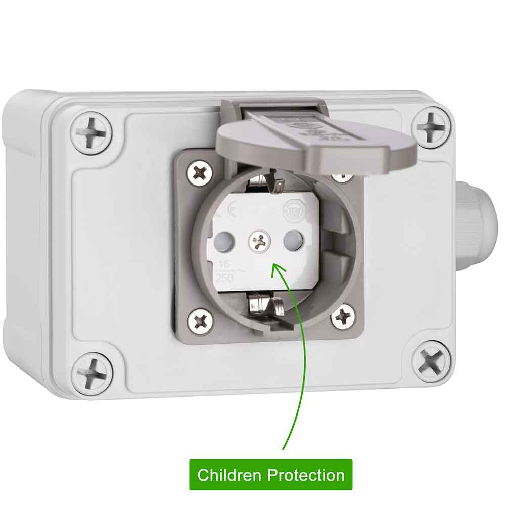 Presa Elettrica Da Esterno IP66 Impermeabile, Contatto Di Protezione Da Presa Elettrica Da Esterno IP66 Impermeabile, Contatto Di Protezione Da