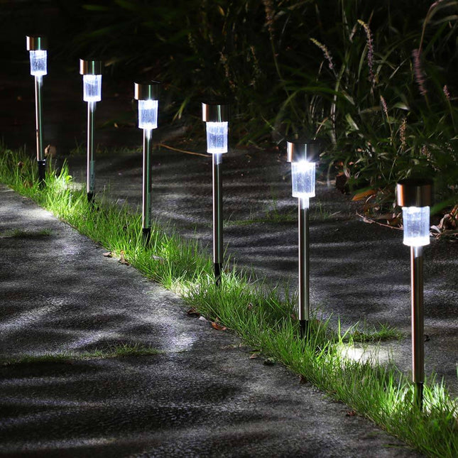 Set di 9 lampade a sfera solari a LED per illuminazione di percorsi da  giardino per esterni con picchetti per terrazze