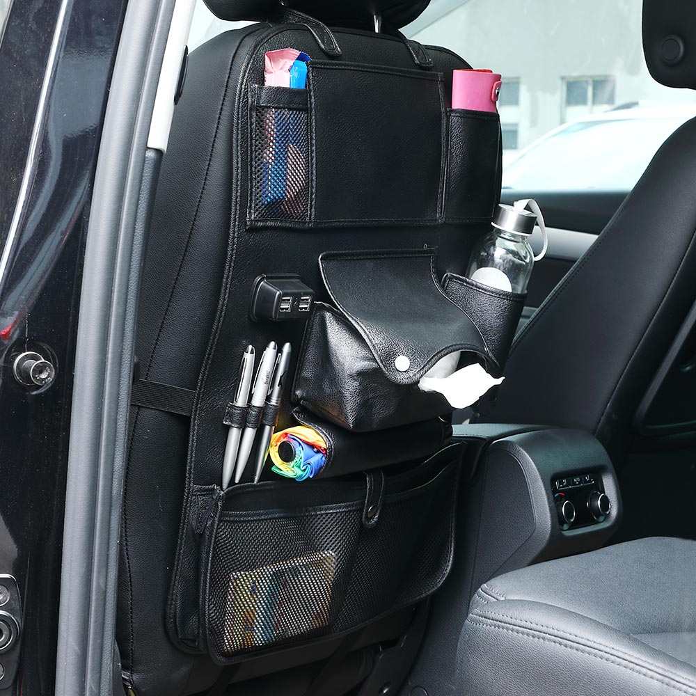 Organizer Schienale Sedile Auto Organizzatore con Porte USB e Tasche P