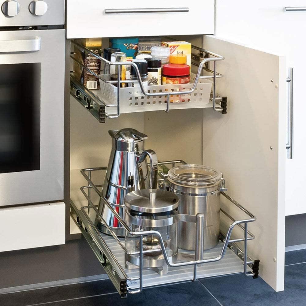 Cassetto Telescopico KESSER Per Cucina - Nero, Estrazione Totale, Per Armadi 30-60 Cm - Foto 5