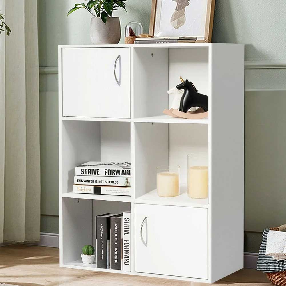 Libreria BAKAJI 6 Ripiani Design Zig Zag - Legno Effetto Melamina, 190x80x24 Cm, Colore Beige - Foto 9