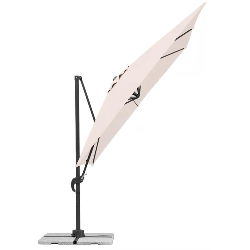 Ombrellone Giardino BAKAJI 3x3m - Palo Decentrato, Acciaio Inox, Poliestere UV, Apertura A Manovella - Foto 6