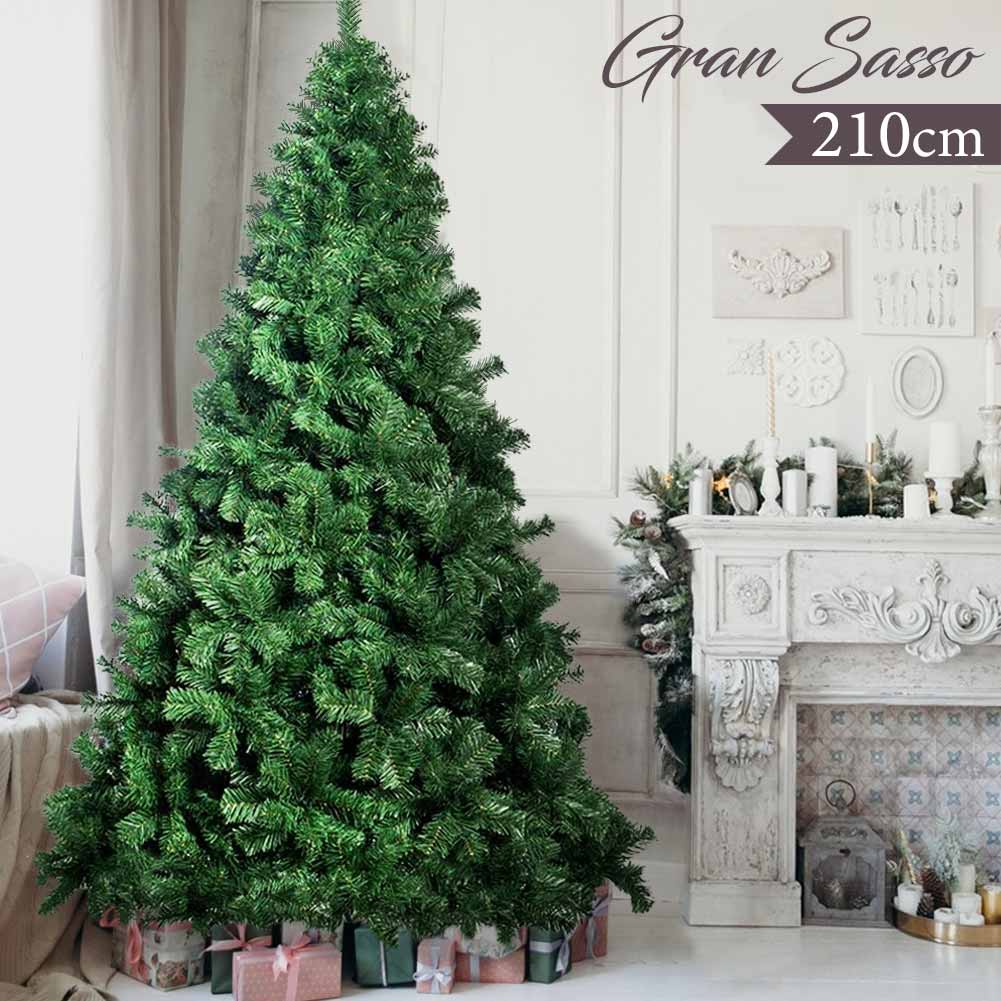 Albero Di Natale Artificiale 210 Cm - Super Folto, Effetto Realistico, Aghi Anticaduta, Base In Legno