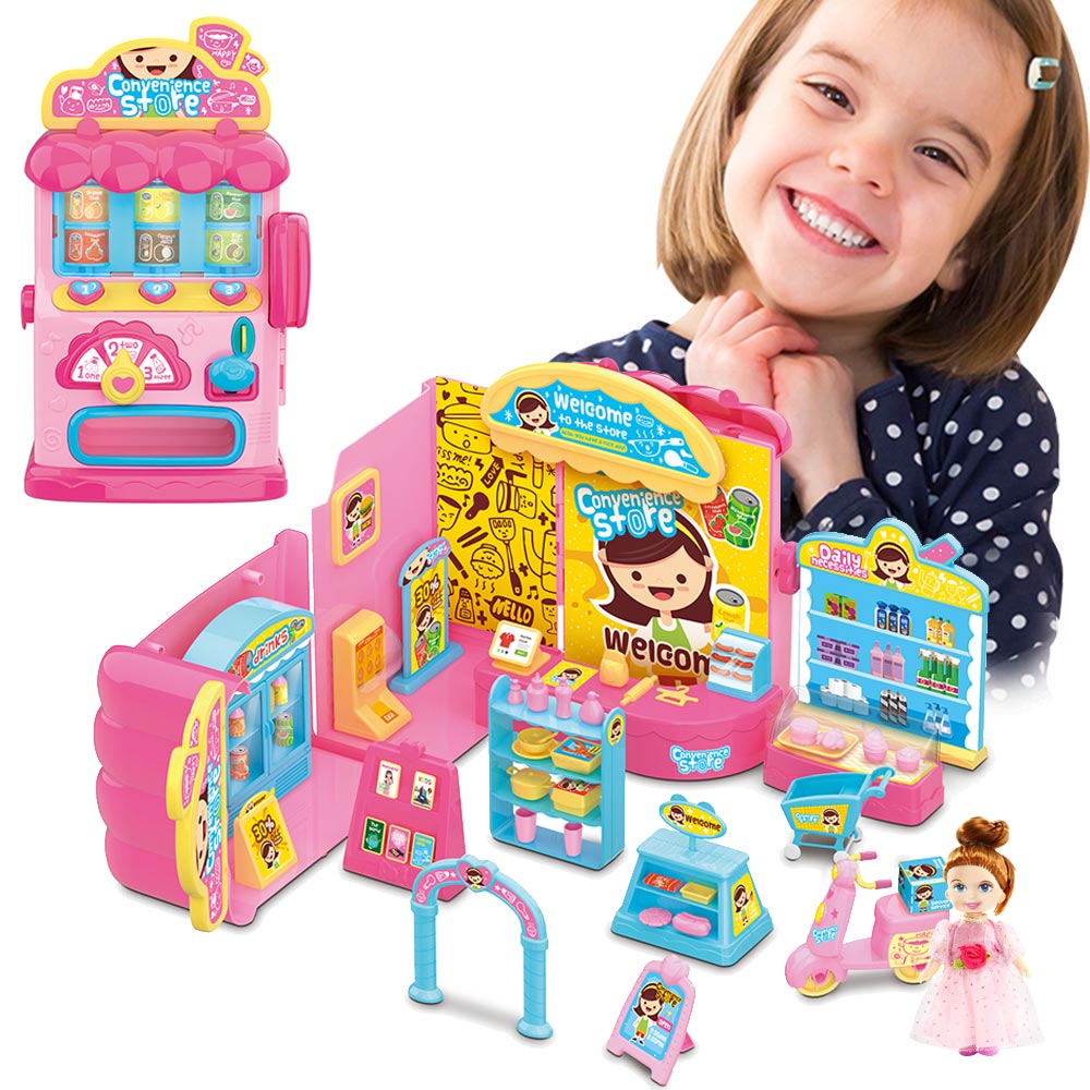 Distributore Dolci Playset Supermercato Giocattolo Bambini con Bambola