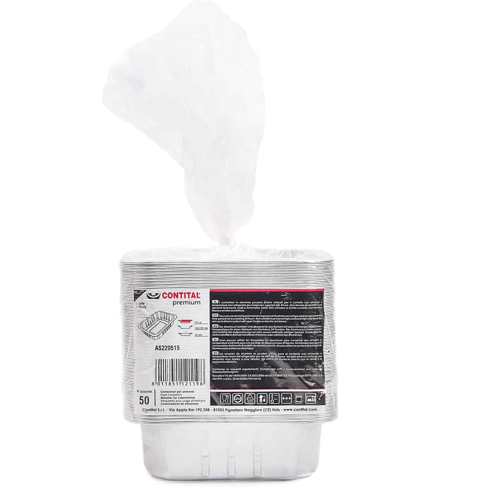 Vaschette Alluminio Monouso R28L Con Coperchio - 50 Pezzi, Per Take-Away E Microonde - Foto 2