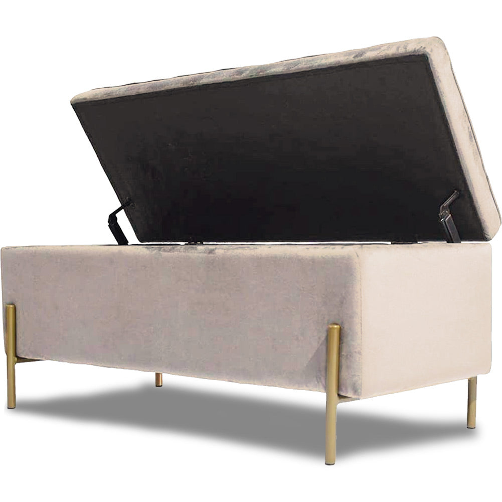 Cassapanca Pouf BAKAJI - Contenitore Imbottito In Eco Pelle, 110x40x40cm, Marrone, Per Camera O Ingresso - Foto 1