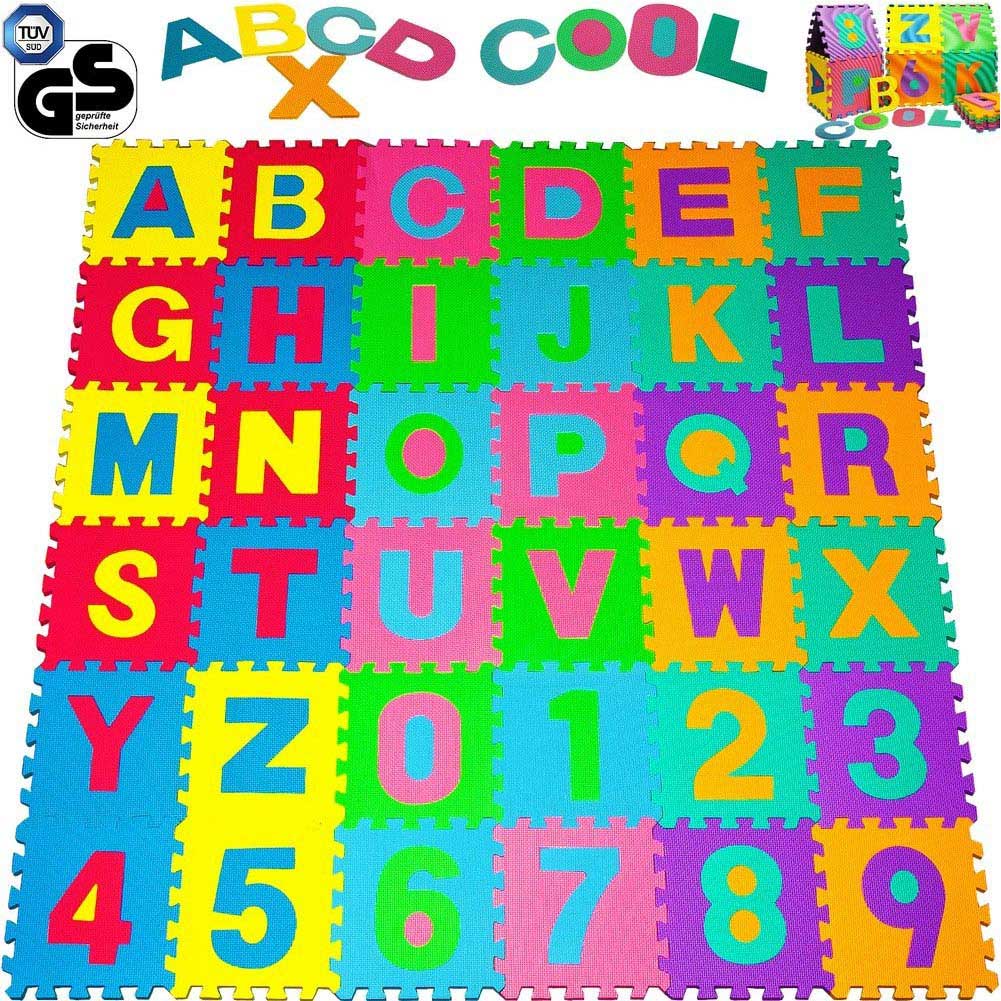 Tappeto Puzzle per Bambini Set 86 Pezzi Gioco Tappetino Lettere Numeri
