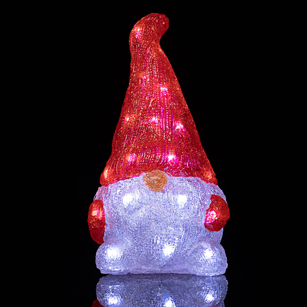 Gnomo Folletto Figura Acrilica Natalizia 24 LED Illuminazione Esterni ed Interni Gnomo Folletto Figura Acrilica Natalizia 24 LED Illuminazione Esterni ed Interni