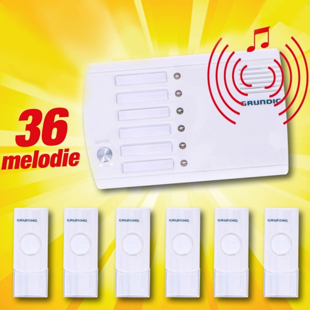 Sistema Interfono Campanello Casa 6 Canali 36 Melodie Wireless