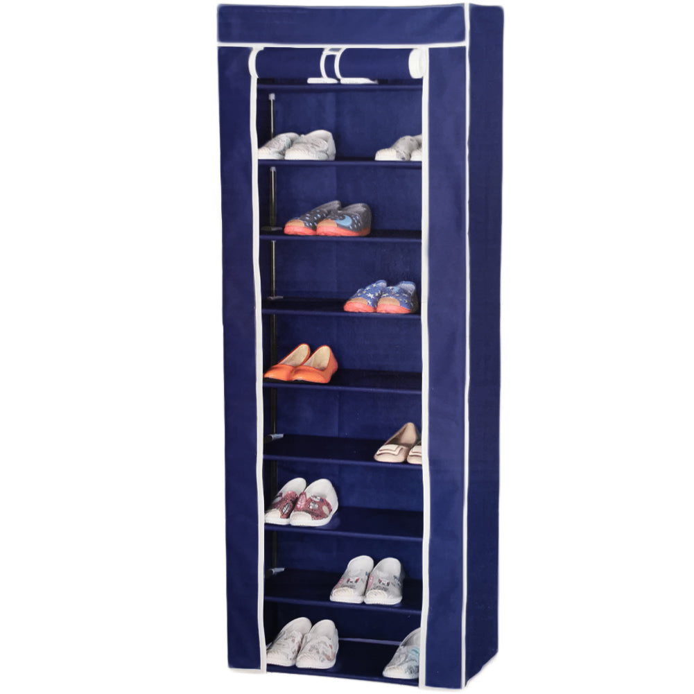 Scarpiera Salvaspazio Portascarpe 9 Ripiani Colore Blu In Tessuto Impe - Foto 2