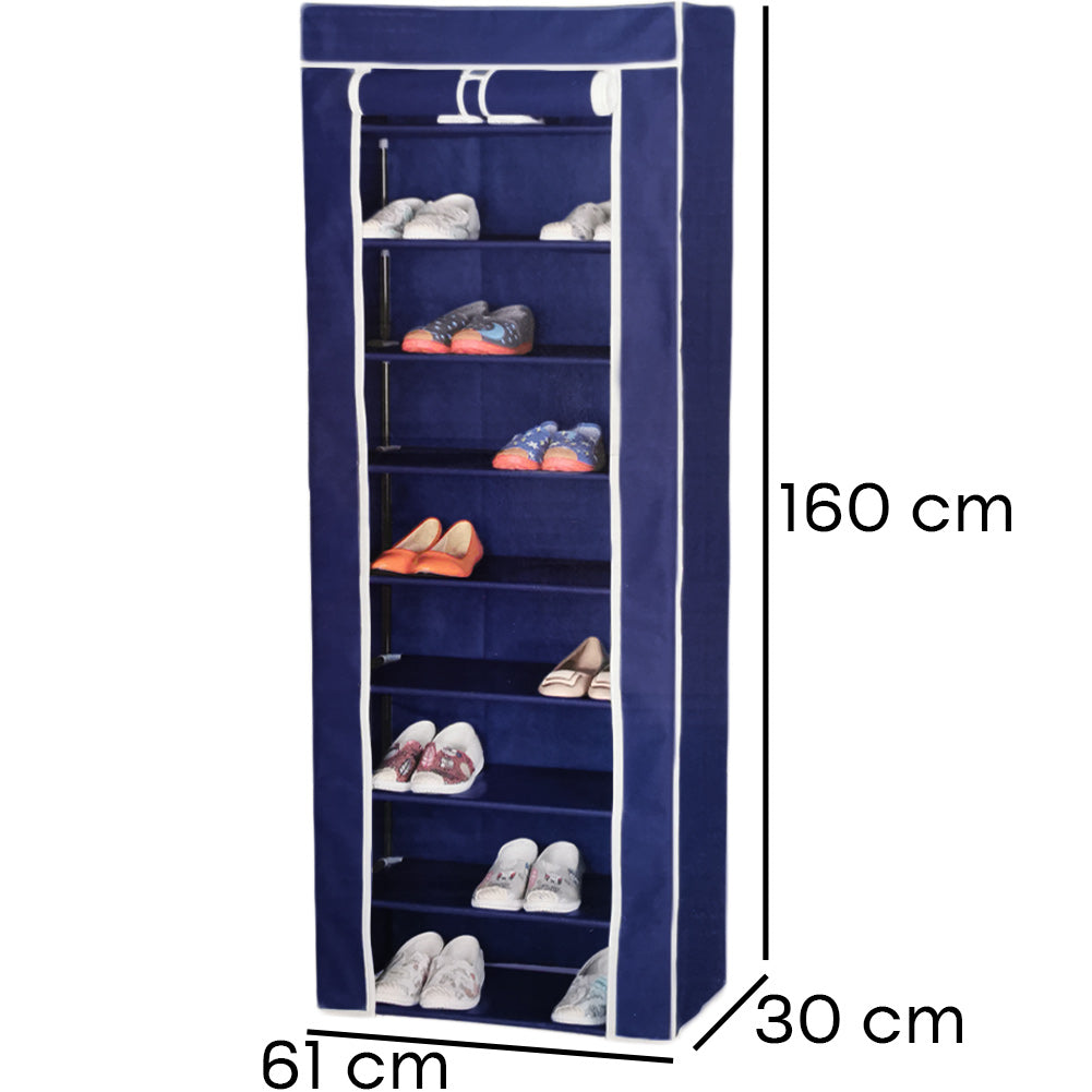 Relaxdays Scarpiera Salvaspazio, 10 Ripiani, 30 Scarpe, Rivestimento Relaxdays Scarpiera Salvaspazio, 10 Ripiani, 30 Scarpe, Rivestimento