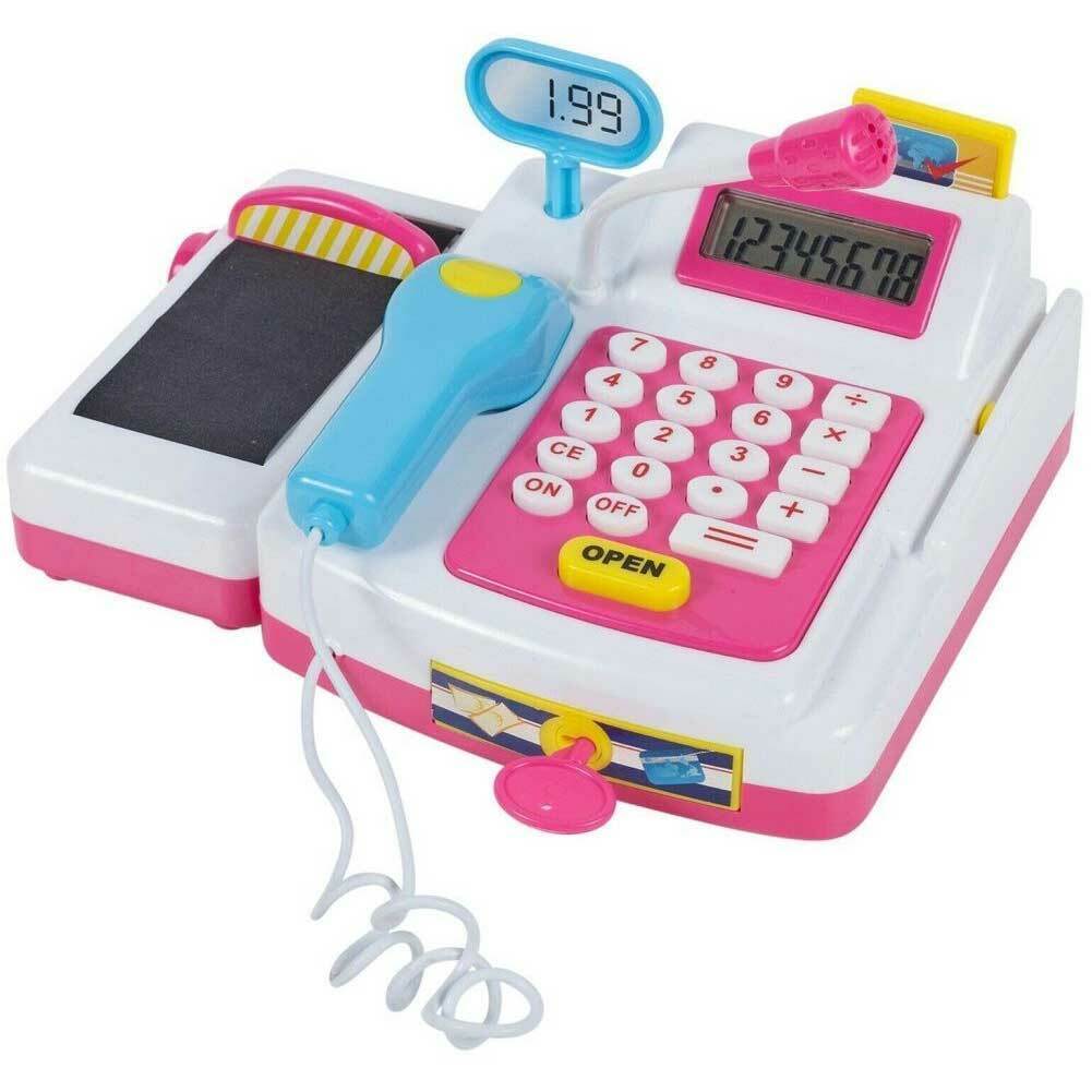 registratore cassa giocattolo bambini scanner calcolatrice accessori