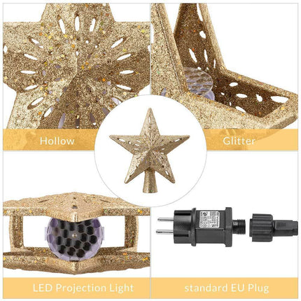 Puntale per albero di Natale con stella per proiettore di fiocchi di neve a LED, fiocco di neve rotante illuminato con stella scintillante da 28 cm | Leroy Merlin Puntale per albero di Natale con stella per proiettore di fiocchi di neve a LED, fiocco di neve rotante illuminato con stella scintillante da 28 cm | Leroy Merlin
