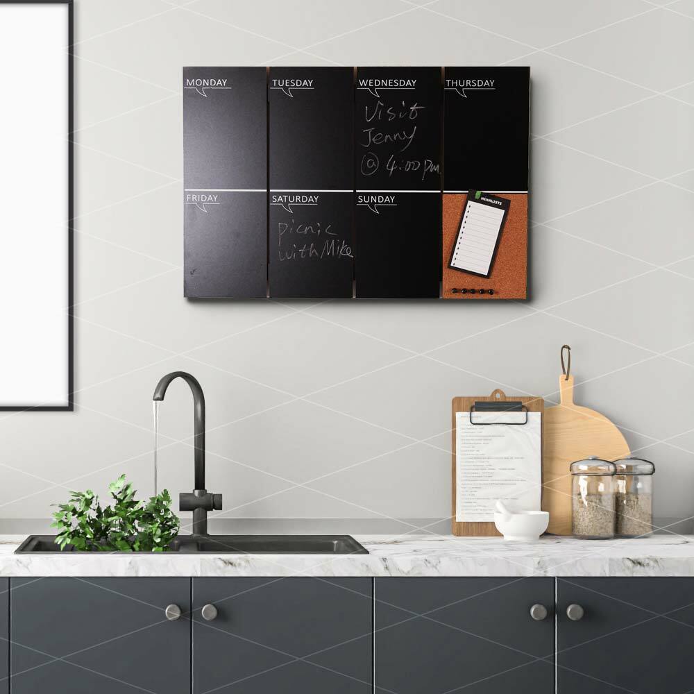 Lavagna Magnetica Con Bacheca Sughero - 60x40 Cm, Con Portadocumenti, Ganci E Accessori, Per Casa E Ufficio - Foto 7