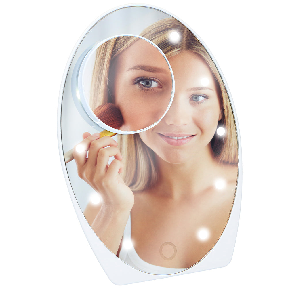 Specchio Ovale per Trucco Makeup Luci Led e Regolazione Touch Ingrandi