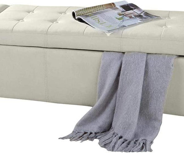 Cassapanca Pouf BAKAJI - Contenitore Imbottito In Eco Pelle, 110x40x40cm, Marrone, Per Camera O Ingresso - Foto 6