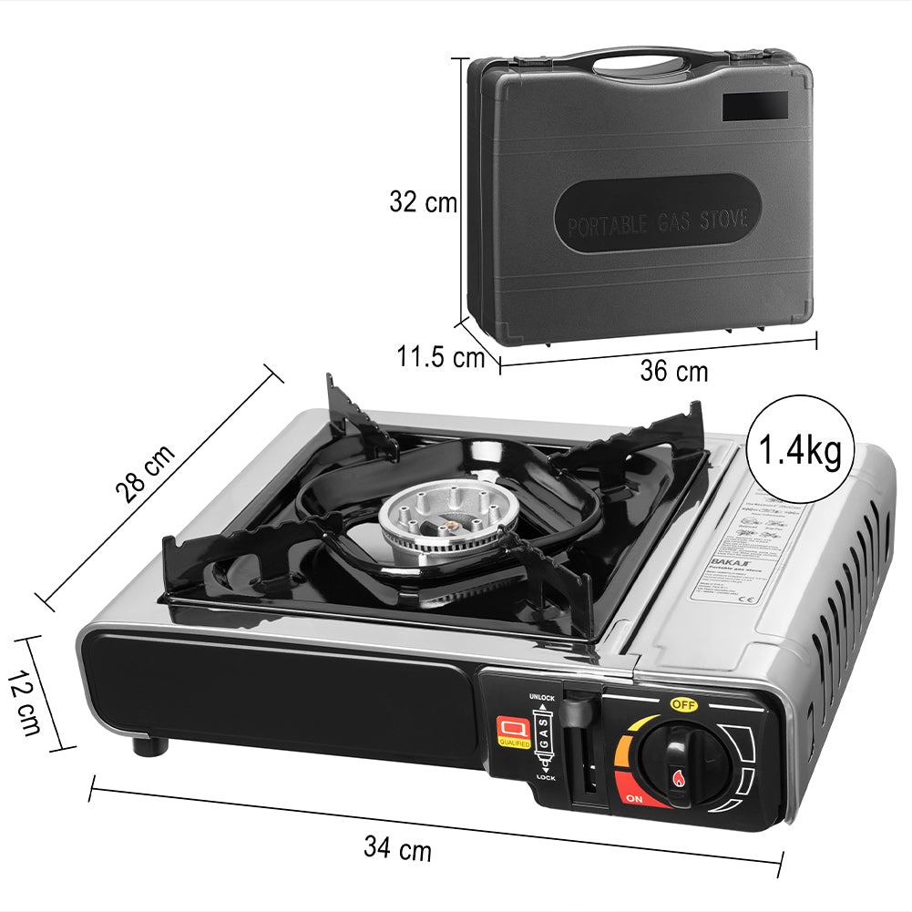 ZMC - Fornello A Gas Da Campeggio, A 2 Luci, Con 4 Cartucce A Gas