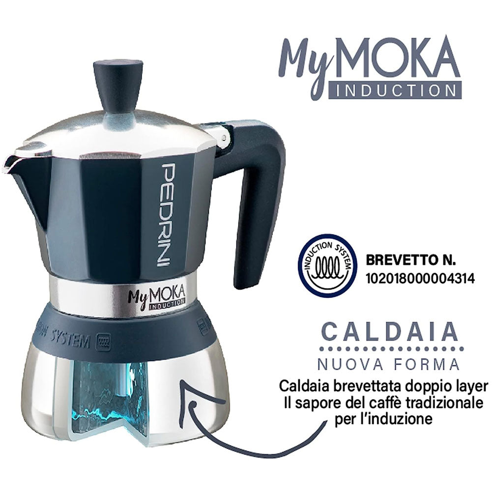 Caffettiera My Moka Induction 6 Tazze Acciaio Macchinetta Caffe per In –  Esplodia