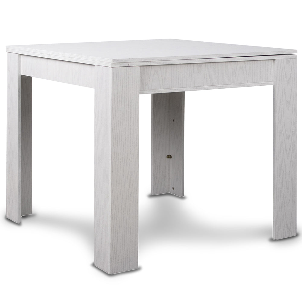 Tavolo da Pranzo Quadrato 90x90 in Legno Bianco Allungabile con Apertu