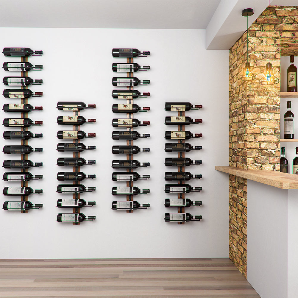 Set 3 Stand Portabottiglie da Muro Scaffale per Bottiglie Cantinetta B ...