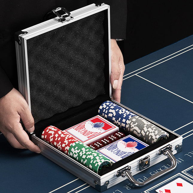 Set da Poker 200 Fiches 2 mazzi carte panno gettone Dealer gioco Texas Set da Poker 200 Fiches 2 mazzi carte panno gettone Dealer gioco Texas
