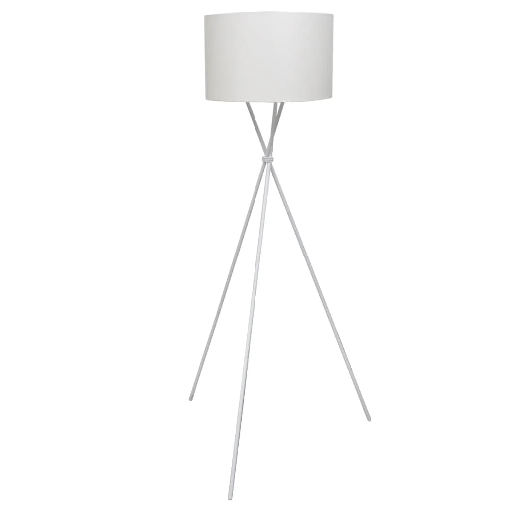 Piantana con Paralume Lampada Alta Colore Bianco Design Moderno 1 Luce